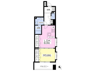LDKと洋室は一続きでの使用も可能（計14.1帖）