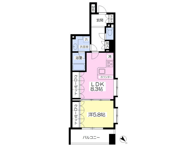 LDKと洋室は一続きでの使用も可能（計14.1帖）