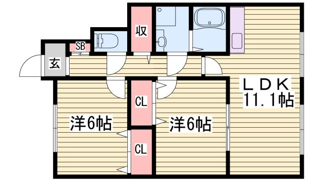 パティオ三木の間取り