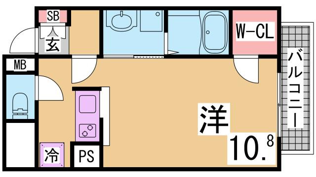 神戸市兵庫区永沢町２丁目の賃貸マンションの間取り