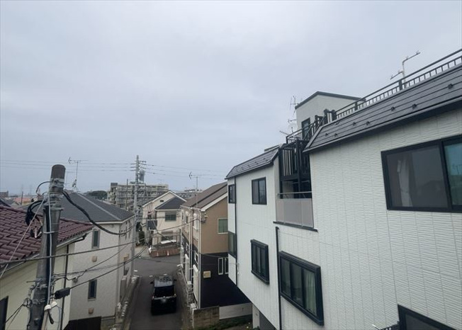 【展望】 | スカイコート矢部第二 | 眺望を気にして物件を探す場合、前面に建物が建っていないか現地で確認しましょう！前面に建物があると景色はもちろん、日当たりや風通しにも影響が出てきます。住んだ時のことを想像しながら現地見学をしましょう。