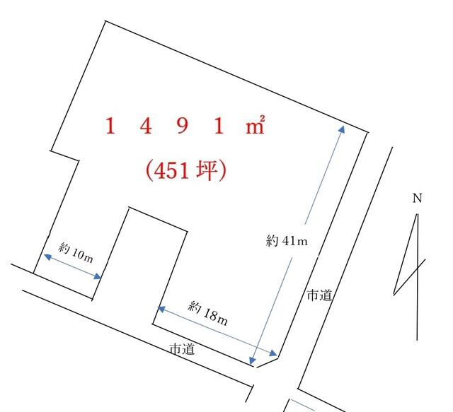 下野市石橋　1491㎡　売地の区画図
