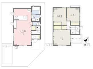 間取図（戸建タイプのお部屋になります）