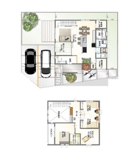 【参考プラン】 | 宇治市広野町桐生谷　売土地 | 自由設計になりますので設計士と直接お話していただきオンリーワンのおうちづくりが可能です！需要の多いランドリールームも実現可能です。一緒に楽しくお家づくりをしていきましょう！