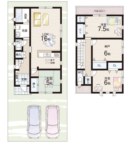 8(土)9(日)現地説明会　富田林市津々山台　ラスト1邸の間取り|2号地