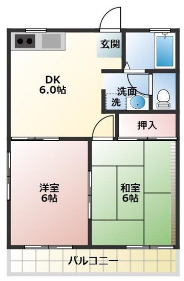 【間取り】 | サンコーポ柱東山　B棟