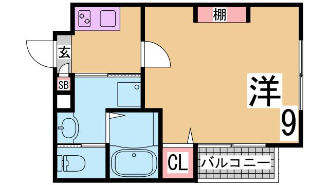 神戸市須磨区妙法寺字道正川のアパートの間取り