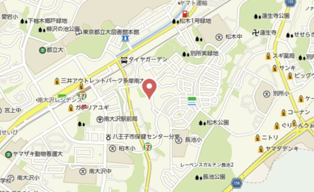 レーベンリヴァーレ南大沢【仲介手数料無料】　八王子市別所1-45-7　中古マンションの地図|～仲介手数料無料☆八王子ひなた不動産～レーベンリヴァーレ南大沢