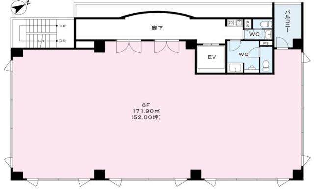 【間取り】 | ジャロックビル | 1フロア1テナント・開放感のある間取りです。