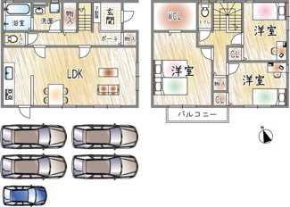 【間取り】 | 鉢塚1丁目 | 3LDK