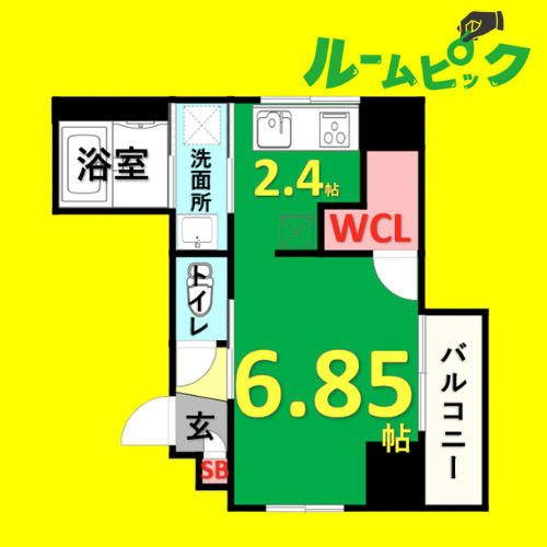 Casa Avenue Ikeshita　名古屋市賃貸　仲介手数料無料の間取り