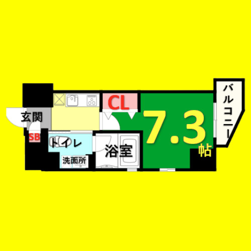 カレント今池　名古屋市賃貸　仲介手数料無料の間取り
