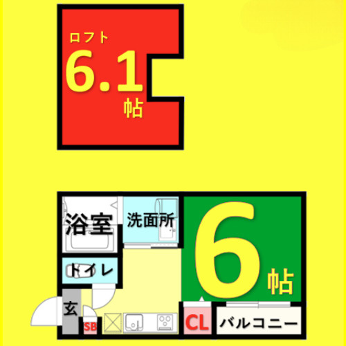 グリーンリーフ名城清水　名古屋市賃貸　仲介手数料無料の間取り