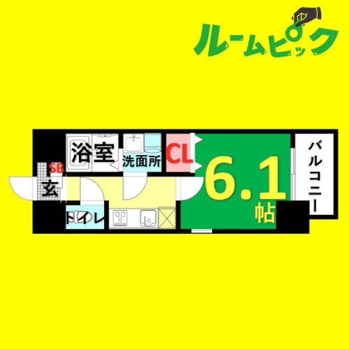 スカイホース　名古屋市賃貸　仲介手数料無料の間取り