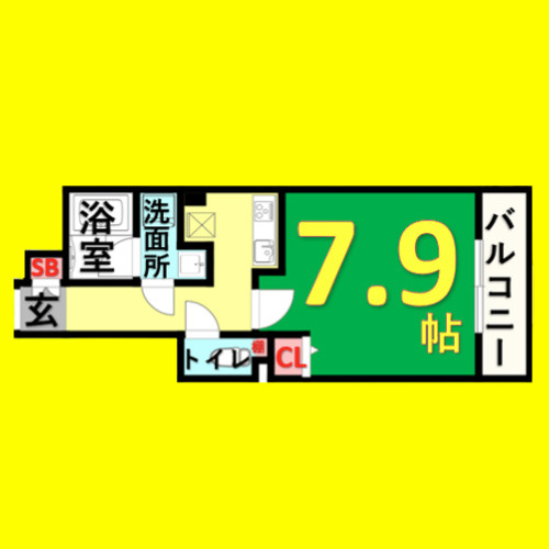 ディアレイシャス大須赤門通本町　名古屋市賃貸　仲介手数料無料の間取り