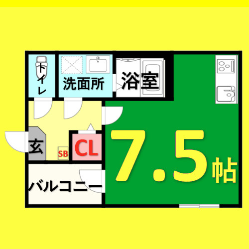 ハーモニーテラス大久手町　名古屋市賃貸　仲介手数料無料の間取り