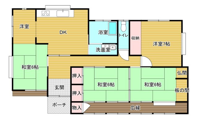 【間取り】 | 都城市安久町 300万円 4DK