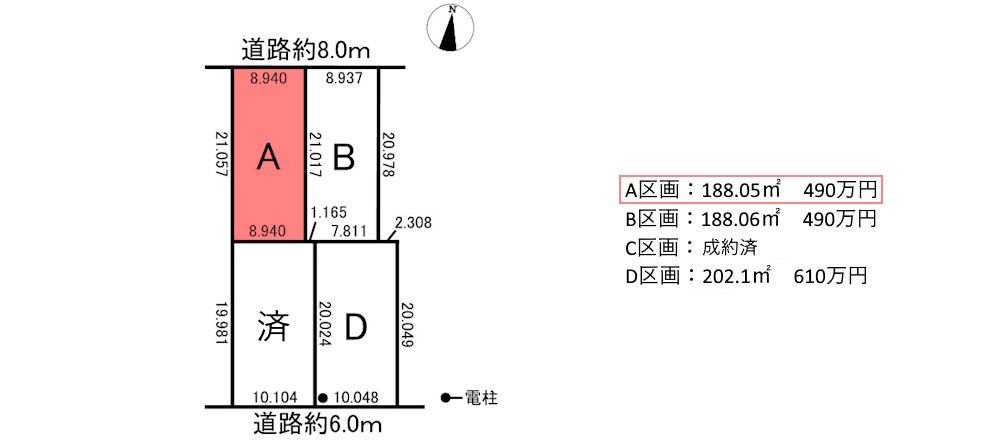 4区画分譲地　中川原2丁目　A区画のその他