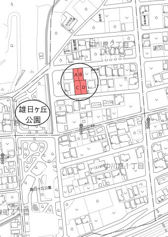 4区画分譲地　中川原2丁目　D区画の地図
