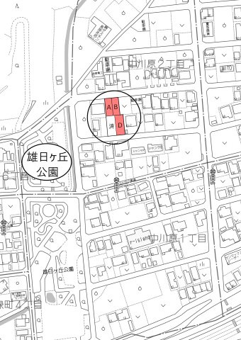 4区画分譲地　中川原2丁目　D区画の地図