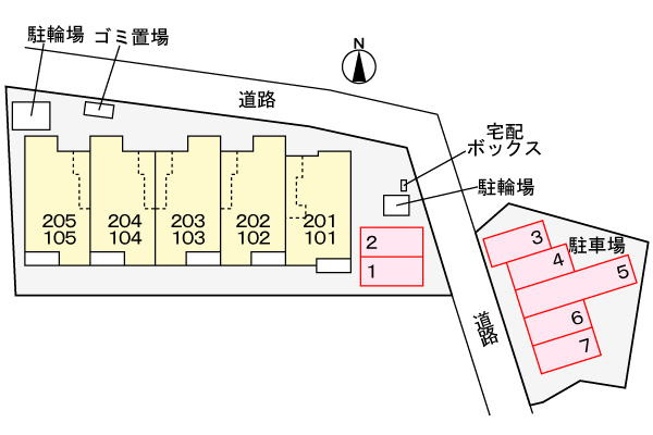 シャルマン　コリーヌの地図|駐車場