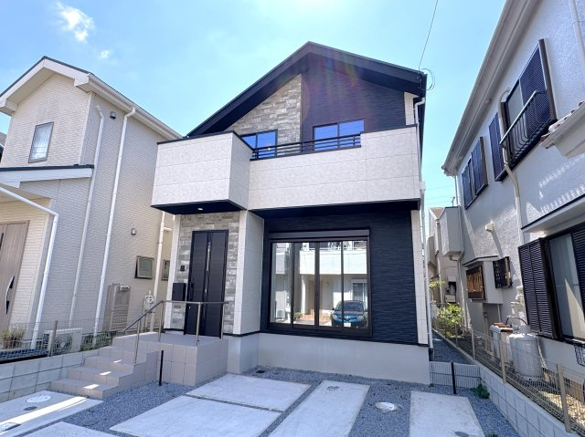 松戸市五香２丁目新築戸建【高木第二小学校：９分】の外観|完成済み内覧可能です！