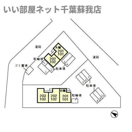 フローラフォンテＢの区画図