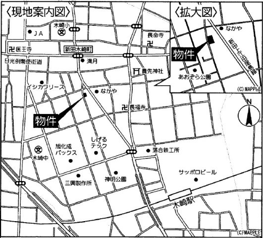 太田市新田木崎町第9　Cradle garden　全3棟の地図