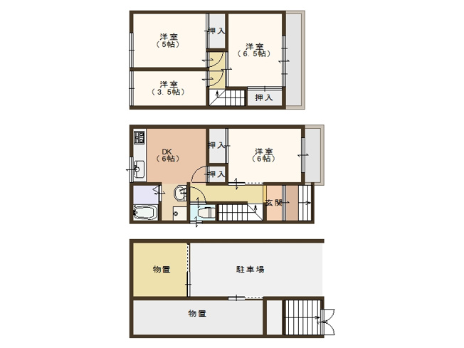 【間取り】 | 津守3丁目貸家2号棟