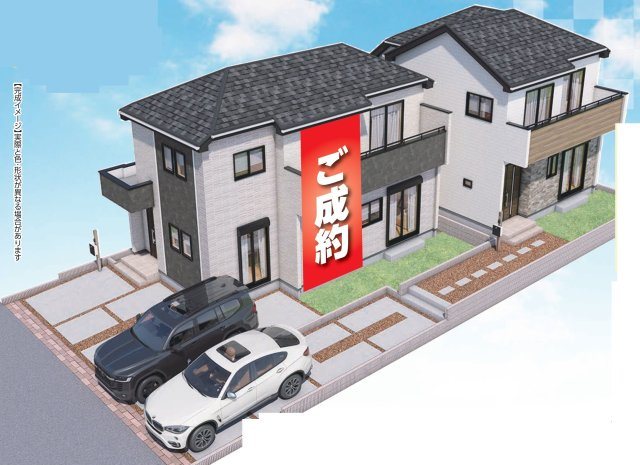 松戸市小金原５丁目新築戸建【貝の花小学校：5分】の外観パース