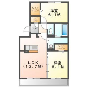 サニーフラット西市　Ａの間取り