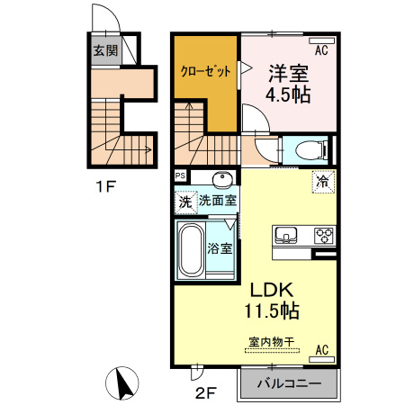 【間取り】 | ソシエール東幸　Ａ棟