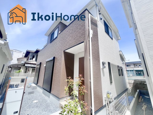 神戸市西区王塚台　新築戸建　1号棟の外観|全6区画の新築戸建！全居室南向き！全居室収納完備♪旗竿地につき落ち着いて生活いただけます♪