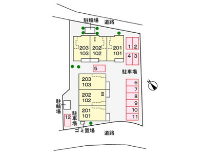 【駐車場】 | グリーンリーフⅠ | 駐車場