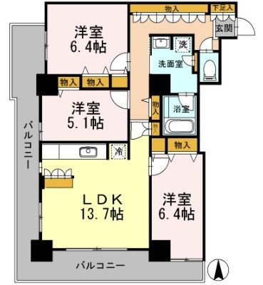 カスタリアタワー長堀橋の間取り
