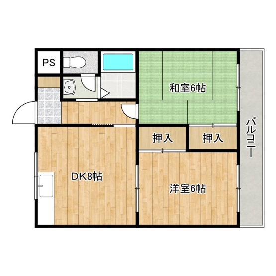 【間取り】 | グリーンハイツ根来