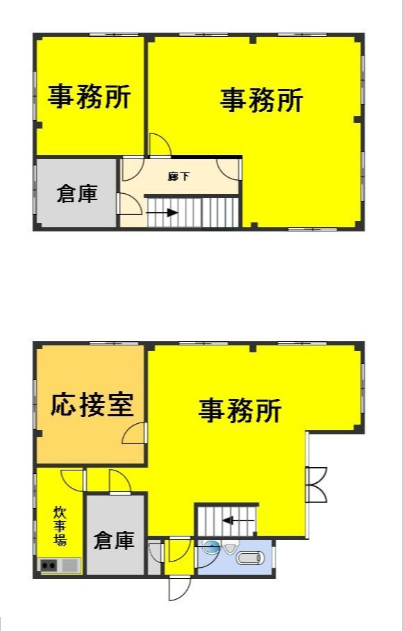 ６３８５２　関市小屋名事務所・倉庫の間取り