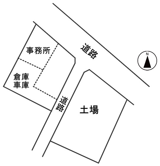 ６３８５２　関市小屋名事務所・倉庫の区画図
