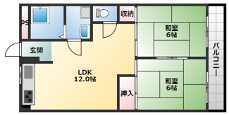【間取り】 | ハイツせせらぎ北棟