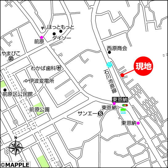 ハートフルタウン石川東恩納Ⅵ　2号棟の地図