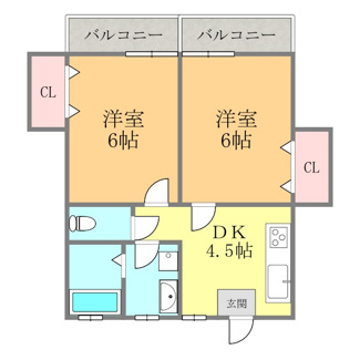 【間取り】 | コーポ斎院