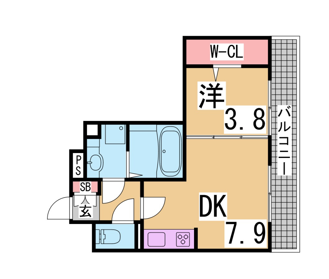 神戸市兵庫区中道通９丁目のアパートの間取り