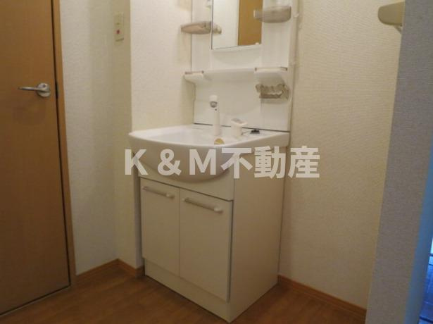 グリーンヴィレッジの洗面所|脱衣スペースもあります