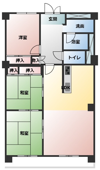 名鉄東一宮ハイツの間取り