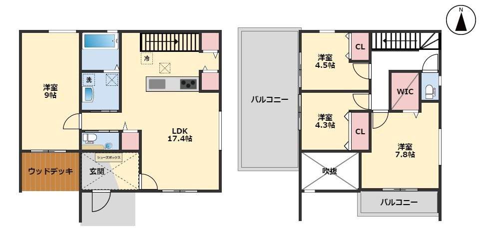 土浦市西根南2丁目　中古戸建の間取り