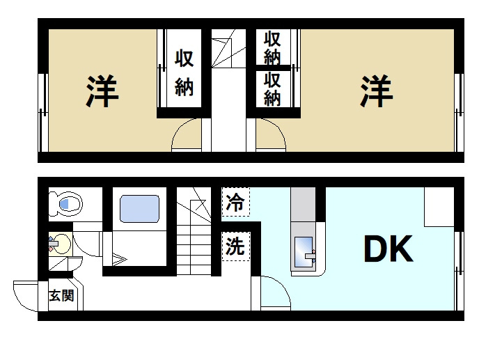レオパレス南阪手の間取り|広さにゆとりが有ります