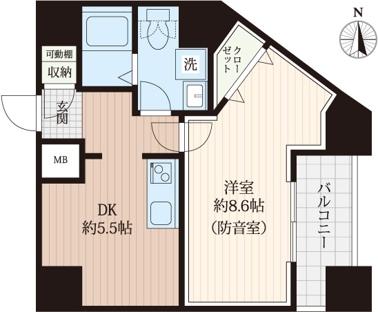 「防音マンション」ラシクラス新中野の間取り