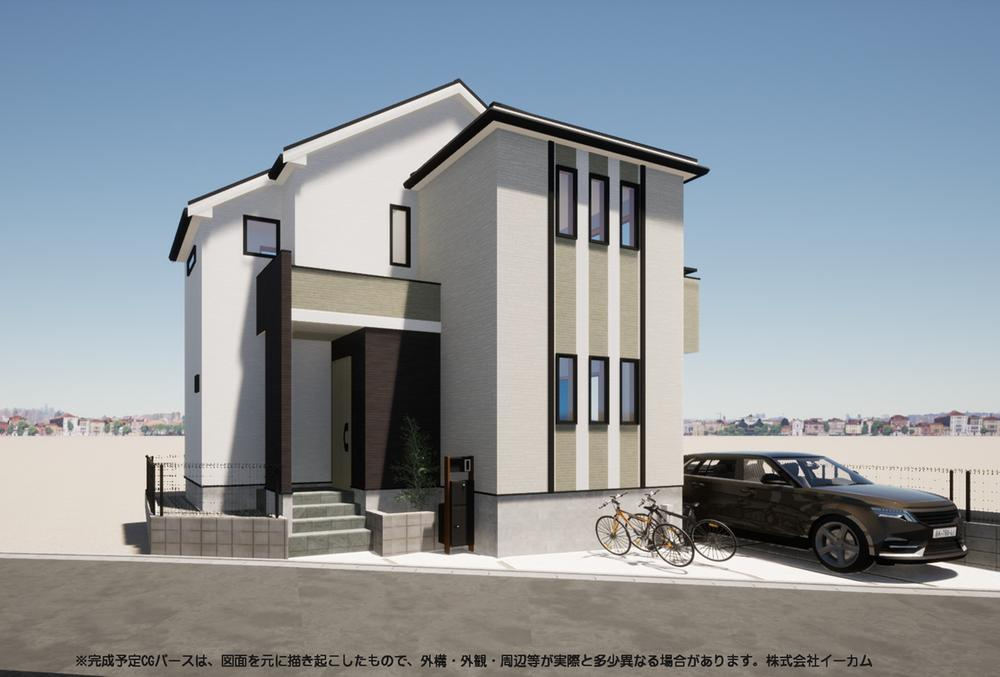 【横浜市旭区中沢1丁目19-8新築戸建て】★仲介手数料無料★（中沢小学校・旭中学校）の外観パース