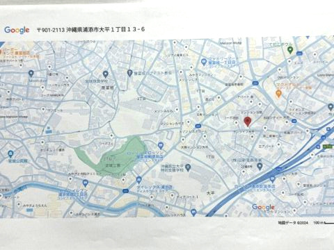 浦添売土地の地図