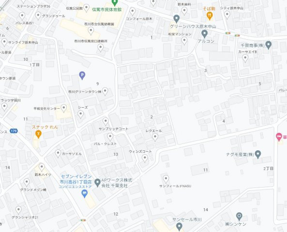 プレミアコート原木中山の地図